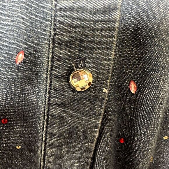 Quaker factory denim rhinestone shirt - Picture 5 of 9